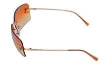 画像をギャラリービューアに読み込む, 極美品 CHANEL シャネル リムレス サングラス 4017-D c.125/56 サイズ62□17 120 ココマーク ラインストーン オレンジ グラデーション 中古 4b001363