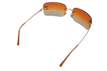 画像をギャラリービューアに読み込む, 極美品 CHANEL シャネル リムレス サングラス 4017-D c.125/56 サイズ62□17 120 ココマーク ラインストーン オレンジ グラデーション 中古 4b001363