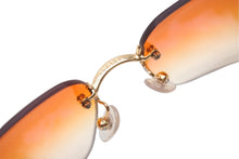 画像をギャラリービューアに読み込む, 極美品 CHANEL シャネル リムレス サングラス 4017-D c.125/56 サイズ62□17 120 ココマーク ラインストーン オレンジ グラデーション 中古 4b001363