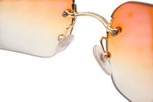 画像をギャラリービューアに読み込む, 極美品 CHANEL シャネル リムレス サングラス 4017-D c.125/56 サイズ62□17 120 ココマーク ラインストーン オレンジ グラデーション 中古 4b001363