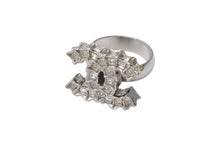 Load image into Gallery viewer, 極美品 CHANEL シャネル 指輪 リング ココマーク アクセサリー B11C刻印 メタル ラインストーン シルバー 8.1g 中古 4b001366
