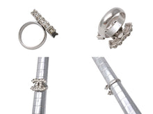 Load image into Gallery viewer, 極美品 CHANEL シャネル 指輪 リング ココマーク アクセサリー B11C刻印 メタル ラインストーン シルバー 8.1g 中古 4b001366
