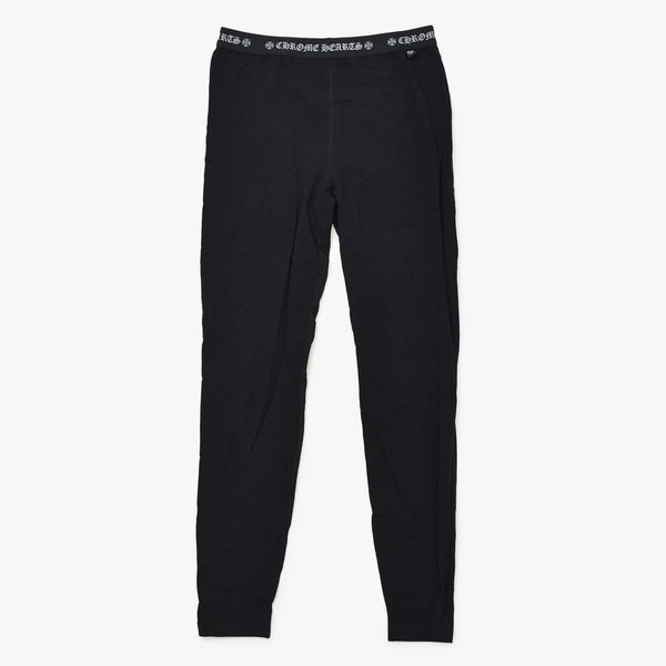 新品未使用 CHROME HEARTS クロムハーツ LEGGINGS ロゴ 刺繍 レギンス サイズM ブラック 中古 4b013675