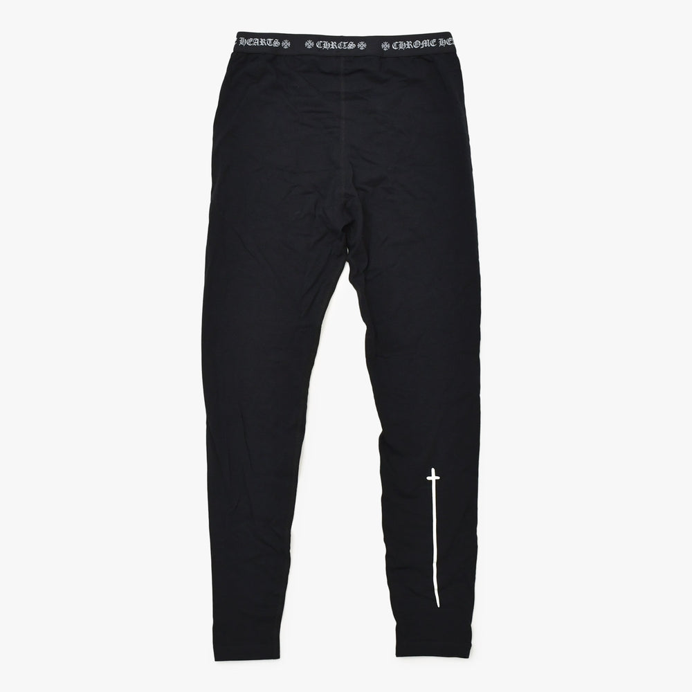 New and unused CHROME HEARTS LEGGINGS logo embroidery leggings size M black used 4b013675