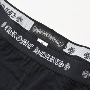 新品未使用 CHROME HEARTS クロムハーツ LEGGINGS ロゴ 刺繍 レギンス サイズM ブラック 中古 4b013675
