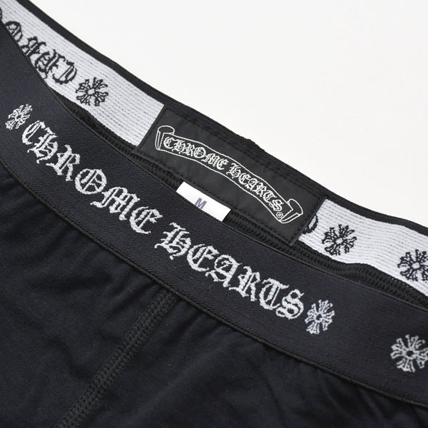 新品未使用 CHROME HEARTS クロムハーツ LEGGINGS ロゴ 刺繍 レギンス サイズM ブラック 中古 4b013675