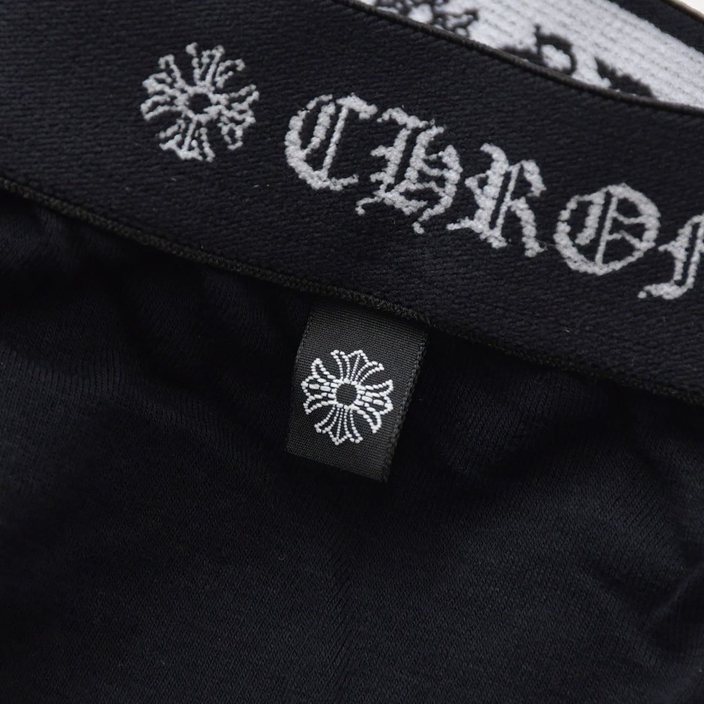 新品未使用 CHROME HEARTS クロムハーツ LEGGINGS ロゴ 刺繍 レギンス サイズM ブラック 中古 4b013675
