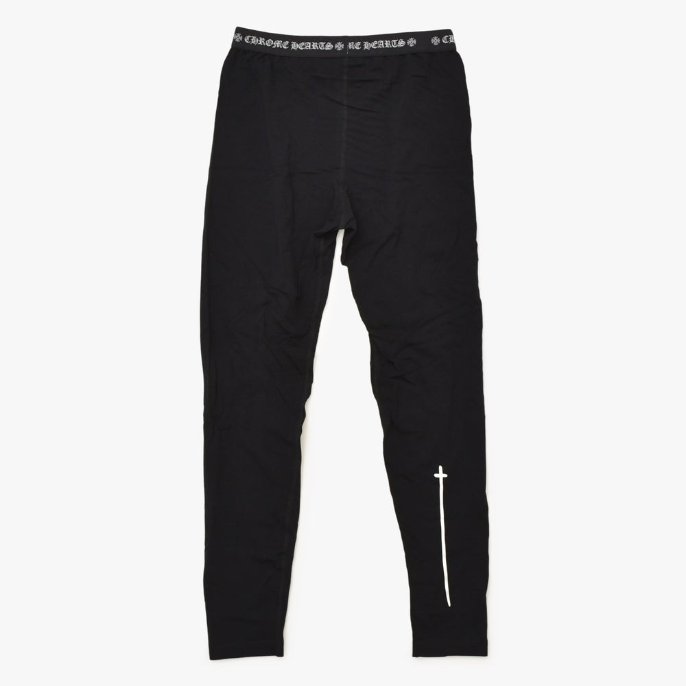 New and unused CHROME HEARTS LEGGINGS logo embroidery leggings size M black used 4b013676