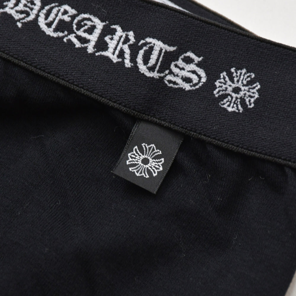 新品未使用 CHROME HEARTS クロムハーツ LEGGINGS ロゴ 刺繍 レギンス サイズM ブラック 中古 4b013676