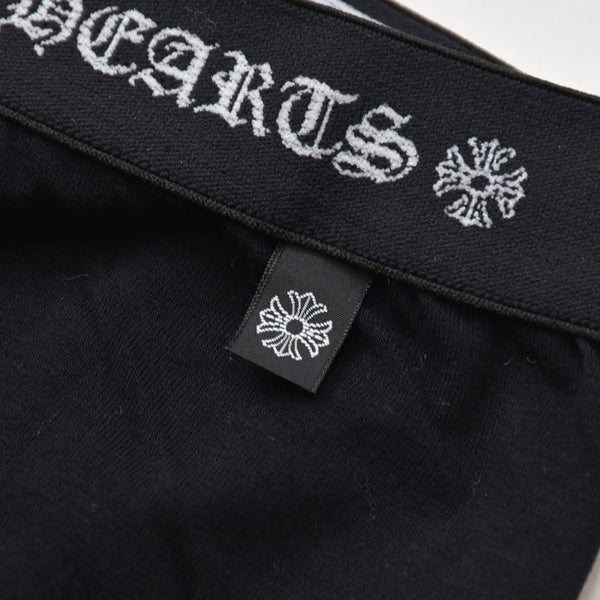 新品未使用 CHROME HEARTS クロムハーツ LEGGINGS ロゴ 刺繍 レギンス サイズM ブラック 中古 4b013676