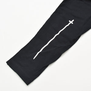 新品未使用 CHROME HEARTS クロムハーツ LEGGINGS ロゴ 刺繍 レギンス サイズM ブラック 中古 4b013676