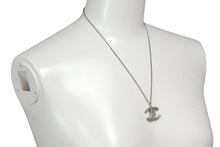 Load image into Gallery viewer, 極美品 CHANEL シャネル ココマーク ネックレス アクセサリー メタル スクエアラインストーン シルバー 9.0g 中古 4b001365