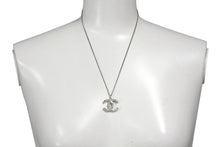 Load image into Gallery viewer, 極美品 CHANEL シャネル ココマーク ネックレス アクセサリー メタル スクエアラインストーン シルバー 9.0g 中古 4b001365