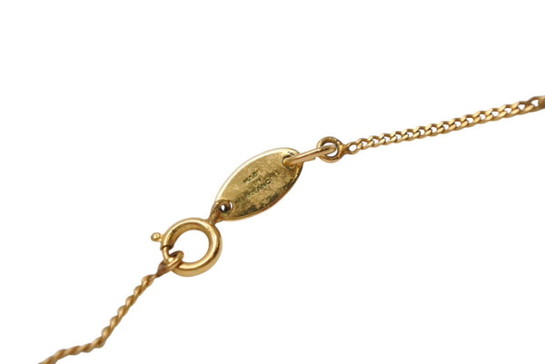 CHANEL Necklace Coco Mark Rhinestone Accessory Gold 1982 3.8g GP Good Condition Used 4b001376
