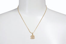 Load image into Gallery viewer, CHANEL シャネル ネックレス ココマーク ラインストーン アクセサリー ゴールド 1982 3.8g GP 美品 中古 4b001376
