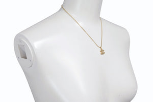 CHANEL Necklace Coco Mark Rhinestone Accessory Gold 1982 3.8g GP Good Condition Used 4b001376