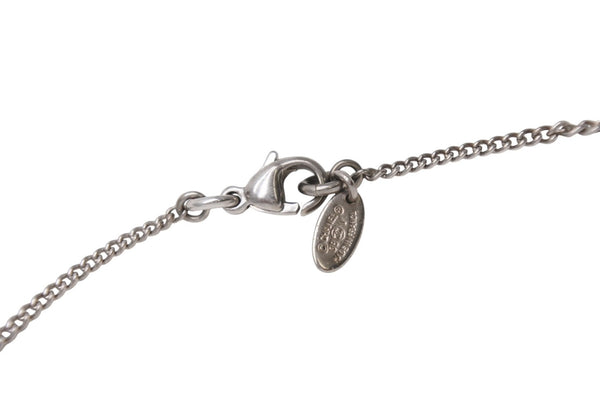 CHANEL シャネル ココマーク ネックレス アクセサリー 08V刻印 メタル ラインストーン 5.6g シルバー 美品 中古 4b001368