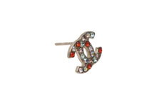 Load image into Gallery viewer, 極美品 CHANEL シャネル ココマーク ラインストーン ピアス アクセサリー 04A刻印 ゴールド マルチカラー 中古 4b001364