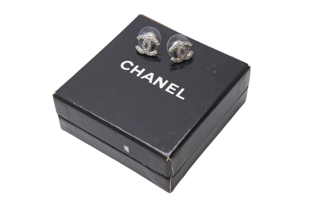 極美品 CHANEL シャネル ピアス ココマーク ラインストーン 両耳
