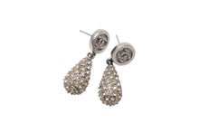 Load image into Gallery viewer, 極美品 CHANEL シャネル ピアス 両耳 アクセサリー ココマーク 21B刻印 ラインストーン 5.4g メタル シルバー 中古 4b001375