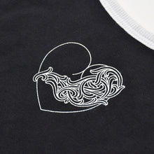 画像をギャラリービューアに読み込む, CHROME HEARTS クロムハーツ キャミソール トップス サイズS ハートモチーフ ブラック ホワイト プリント コットン 美品 中古 4b013751