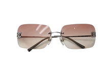 Load image into Gallery viewer, CHANEL シャネル リムレス サングラス 4017-D c.124/89 サイズ62□17 120 ココマーク ラインストーン ブラウン系 美品 中古 4b001377