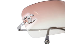 Load image into Gallery viewer, CHANEL シャネル リムレス サングラス 4017-D c.124/89 サイズ62□17 120 ココマーク ラインストーン ブラウン系 美品 中古 4b001377