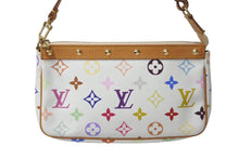 画像をギャラリービューアに読み込む, 極美品 LOUIS VUITTON ルイヴィトン モノグラム マルチカラー ポシェット アクセソワール アクセサリーポーチ M92649 村上隆 ホワイト 中古 4b001382