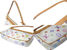 画像をギャラリービューアに読み込む, 極美品 LOUIS VUITTON ルイヴィトン モノグラム マルチカラー ポシェット アクセソワール アクセサリーポーチ M92649 村上隆 ホワイト 中古 4b001382
