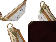 画像をギャラリービューアに読み込む, 極美品 LOUIS VUITTON ルイヴィトン モノグラム マルチカラー ポシェット アクセソワール アクセサリーポーチ M92649 村上隆 ホワイト 中古 4b001382