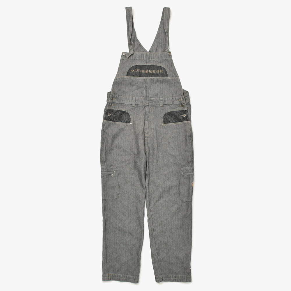 極美品 ROCAWEAR ロカウェア オーバーオール ヴィンテージ デニムオーバーオール サイズXL グレー ベージュ 中古 4b013822
