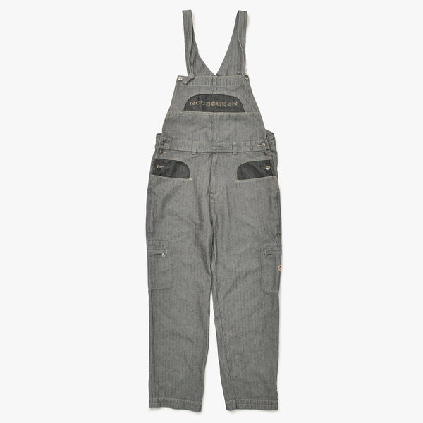 極美品 ROCAWEAR ロカウェア オーバーオール ヴィンテージ デニムオーバーオール サイズXL グレー ベージュ 中古 4b013822