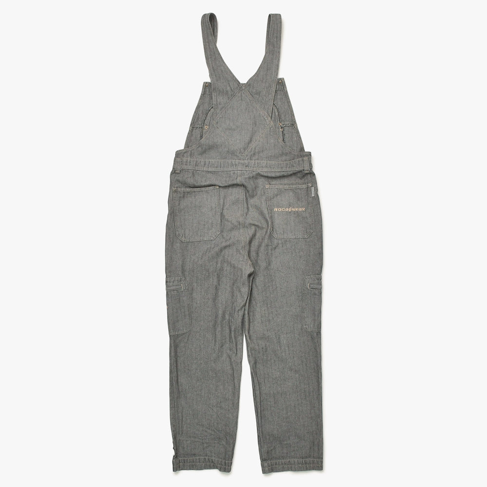 極美品 ROCAWEAR ロカウェア オーバーオール ヴィンテージ デニムオーバーオール サイズXL グレー ベージュ 中古 4b013822