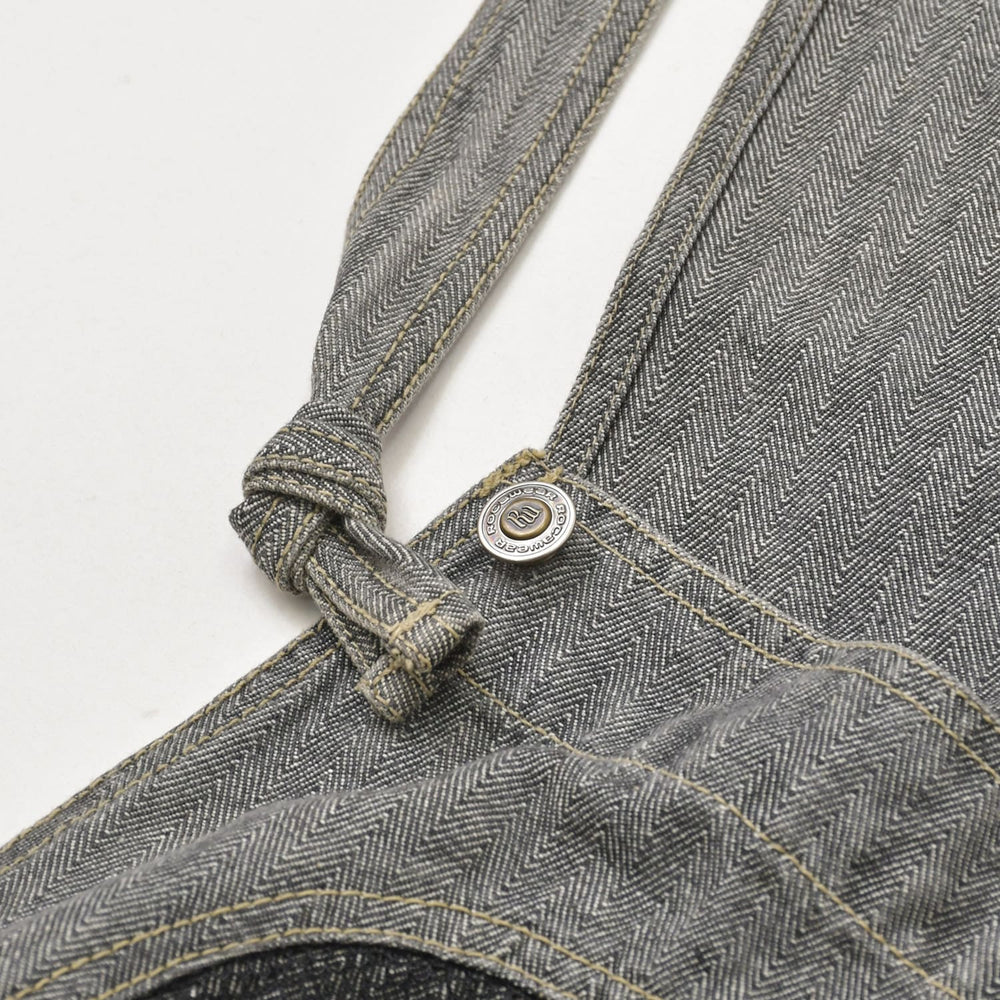 極美品 ROCAWEAR ロカウェア オーバーオール ヴィンテージ デニムオーバーオール サイズXL グレー ベージュ 中古 4b013822