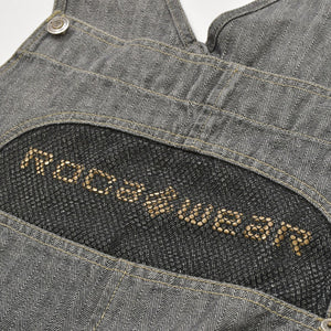 極美品 ROCAWEAR ロカウェア オーバーオール ヴィンテージ デニムオーバーオール サイズXL グレー ベージュ 中古 4b013822