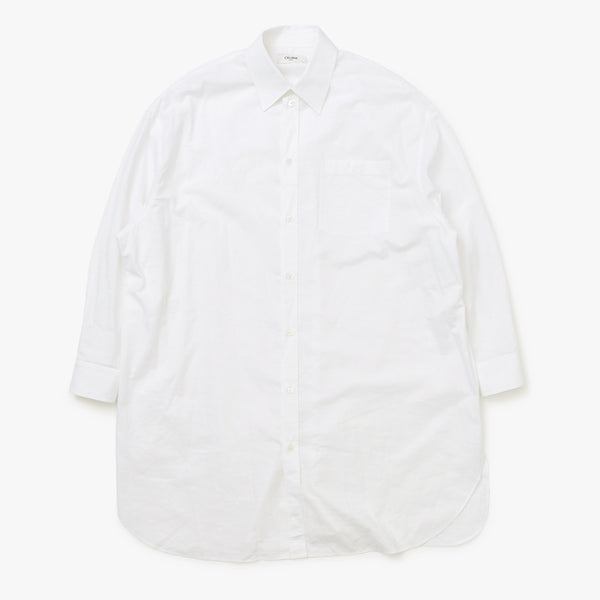 CELINE 23SS Painter Shirt Dress 2R47K658R Size 34 Triomphe Embroidery White Ladies Good Condition Used 4b013824