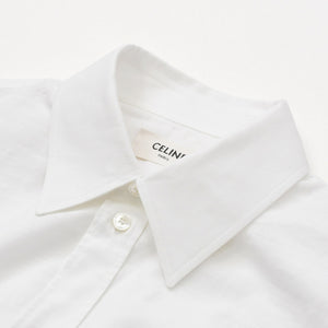 CELINE 23SS Painter Shirt Dress 2R47K658R Size 34 Triomphe Embroidery White Ladies Good Condition Used 4b013824