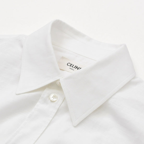 CELINE 23SS Painter Shirt Dress 2R47K658R Size 34 Triomphe Embroidery White Ladies Good Condition Used 4b013824