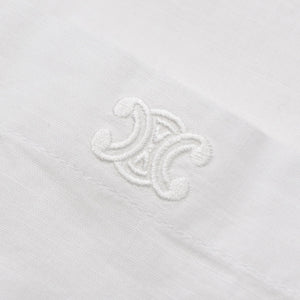 CELINE 23SS Painter Shirt Dress 2R47K658R Size 34 Triomphe Embroidery White Ladies Good Condition Used 4b013824