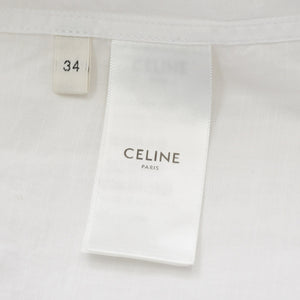 CELINE 23SS Painter Shirt Dress 2R47K658R Size 34 Triomphe Embroidery White Ladies Good Condition Used 4b013824