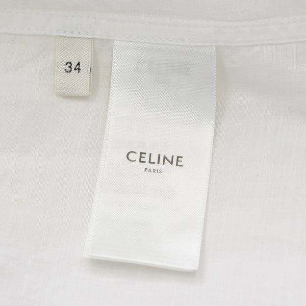 CELINE 23SS Painter Shirt Dress 2R47K658R Size 34 Triomphe Embroidery White Ladies Good Condition Used 4b013824