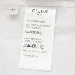 CELINE 23SS Painter Shirt Dress 2R47K658R Size 34 Triomphe Embroidery White Ladies Good Condition Used 4b013824