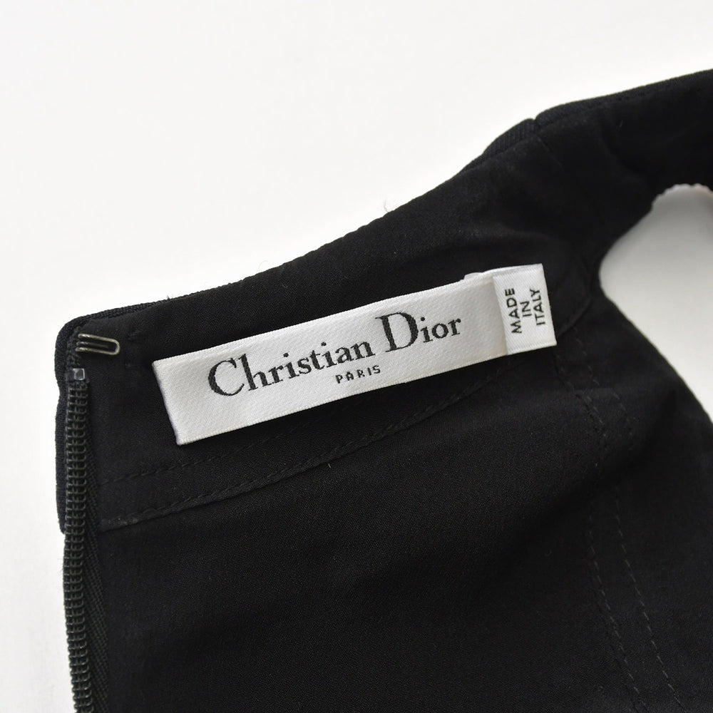 Very Good Condition CHRISTIAN DIOR Dress 221R30B1162 Black Orange Green Size 34 Used 4b013830