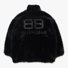 画像をギャラリービューアに読み込む, BALENCIAGA バレンシアガ フェイクファージップアップジャケット768980 カラーブラック サイズ34 美品 中古 4b013846