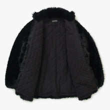画像をギャラリービューアに読み込む, BALENCIAGA バレンシアガ フェイクファージップアップジャケット768980 カラーブラック サイズ34 美品 中古 4b013846