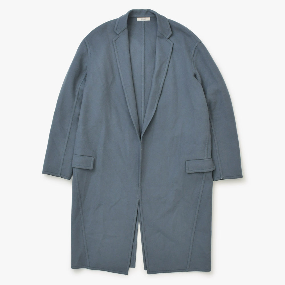 極美品 CELINE セリーヌ フィービー期 エグクロンビーコート カシミヤ グレー サイズ34 28H13/6700 中古 4b013849