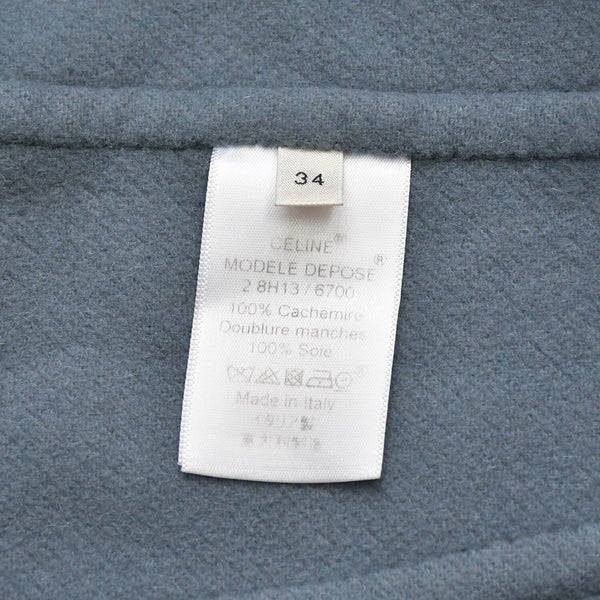 極美品 CELINE セリーヌ フィービー期 エグクロンビーコート カシミヤ グレー サイズ34 28H13/6700 中古 4b013849