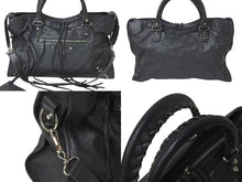 Load image into Gallery viewer, BALENCIAGA バレンシアガ The City ザシティ トートバッグ ハンドバッグ レザー グレー シルバー金具 美品 中古 4b001388