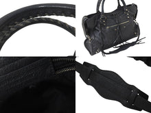 Load image into Gallery viewer, BALENCIAGA バレンシアガ The City ザシティ トートバッグ ハンドバッグ レザー グレー シルバー金具 美品 中古 4b001388