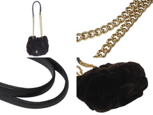 Load image into Gallery viewer, 極美品 CHANEL シャネル チェーン ショルダーバッグ ハンドバッグ 10番台 ラパンファー レザー ブラウン ブラック ゴールド 中古 4b001391